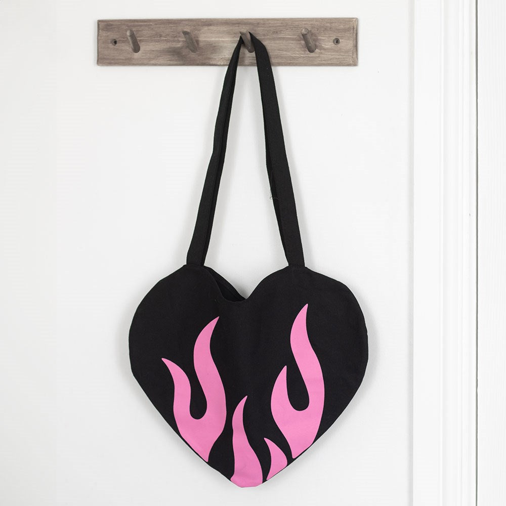 Bolsa Tote Burning Heart de Satén