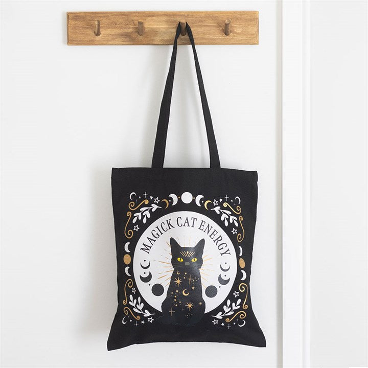 Bolsa Tote Black Magick Cat Energy