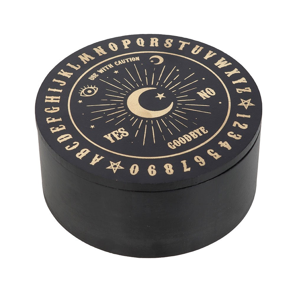 Caja Joyero Ouija Negra y Dorada con Espejo