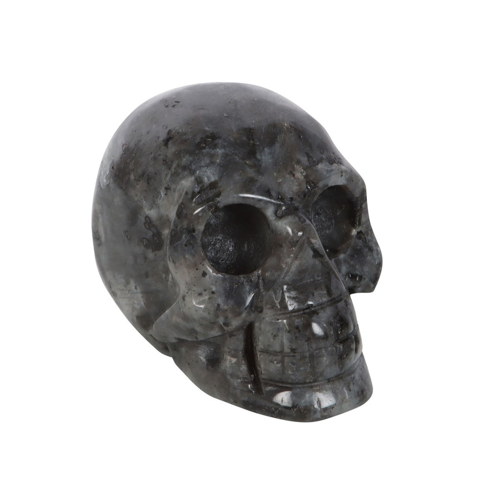 Calavera de Labradorita Negra Dark Matter – Piedra Natural