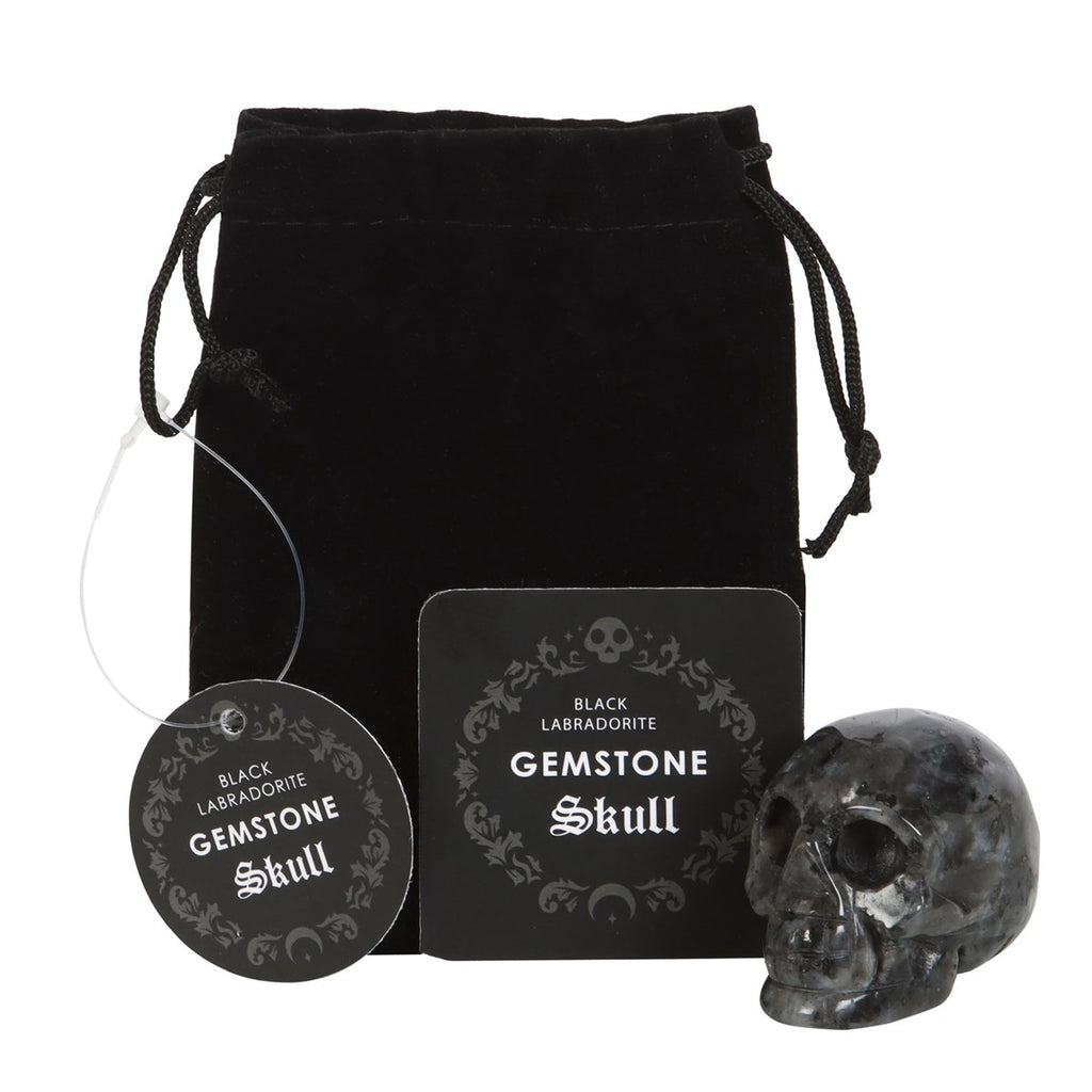 Calavera de Labradorita Negra Dark Matter – Piedra Natural