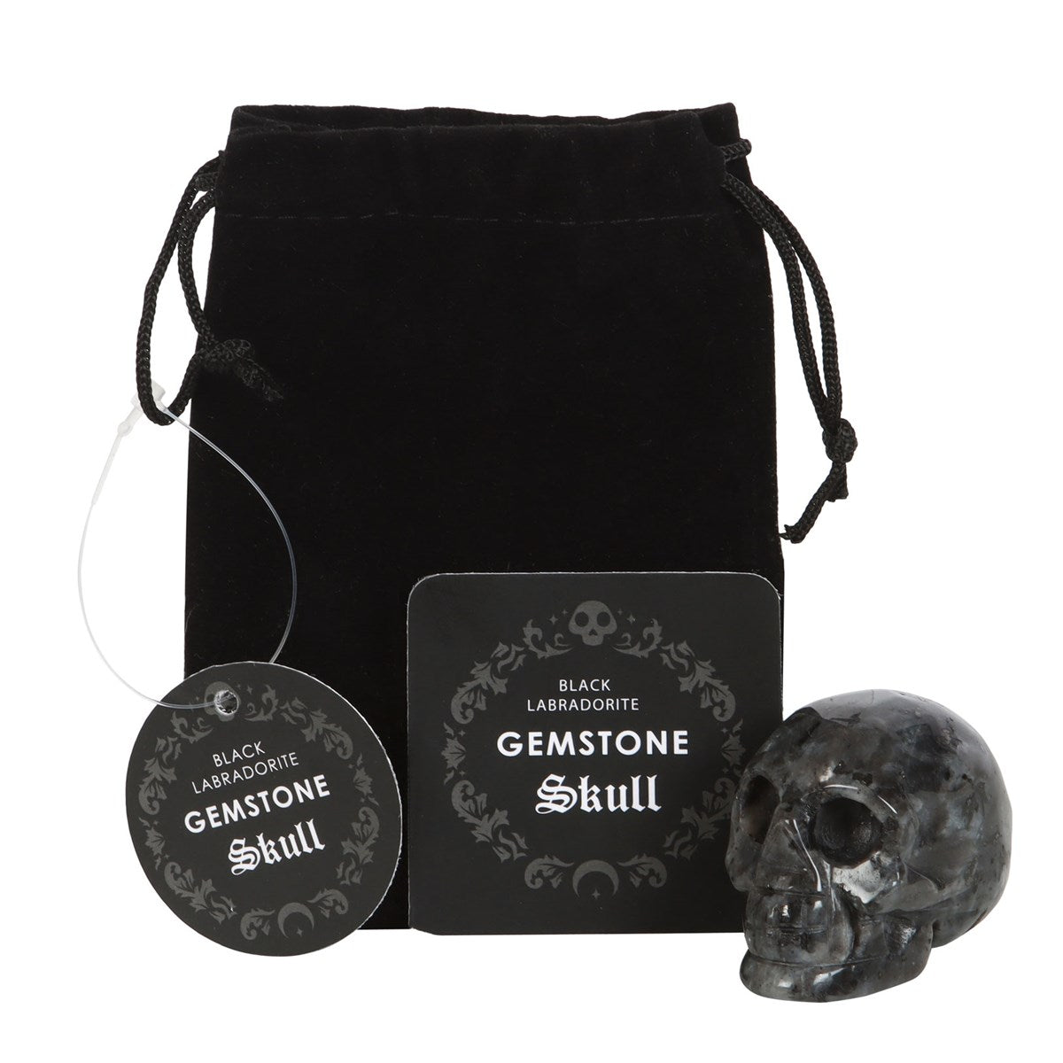 Calavera de Labradorita Negra Dark Matter – Piedra Natural