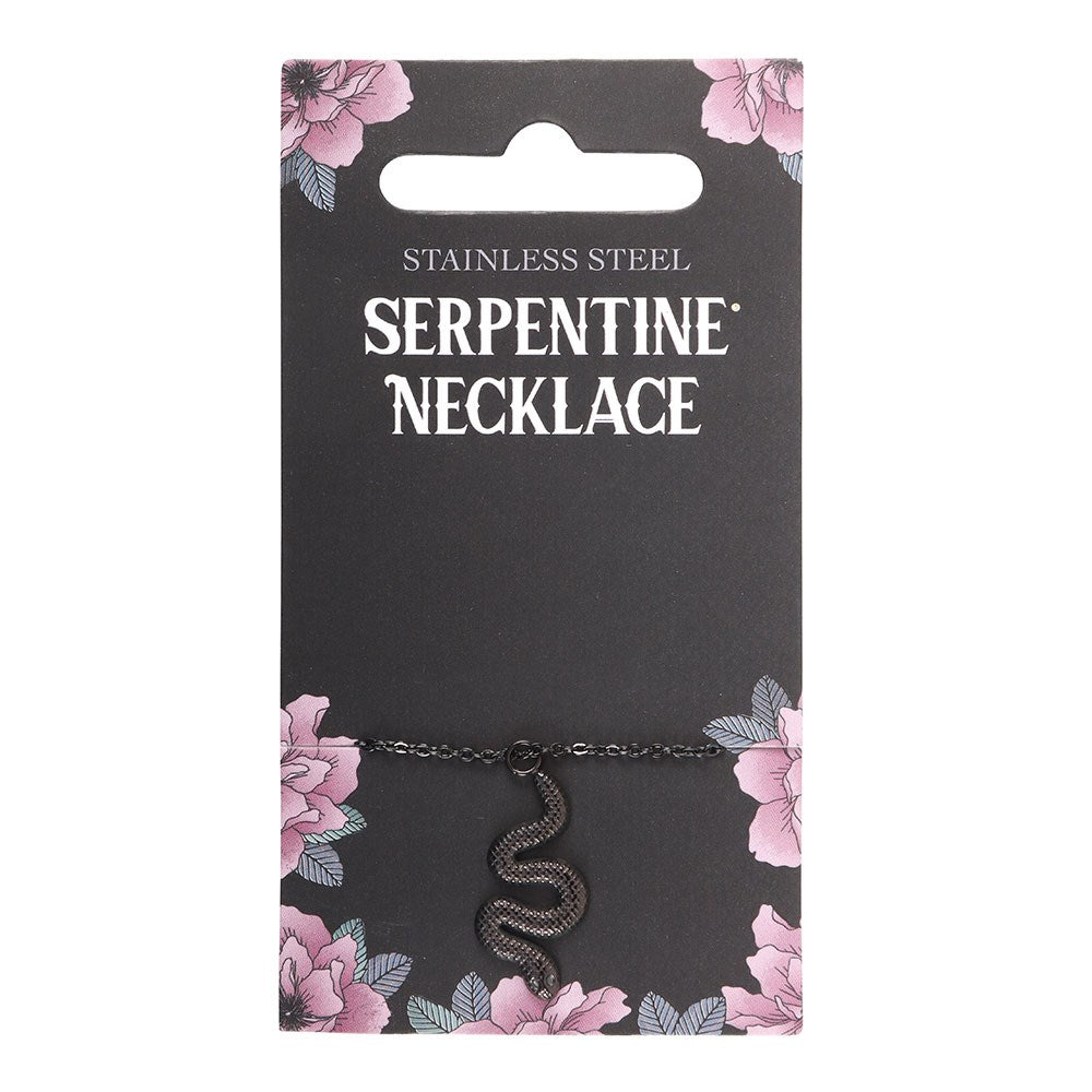 Collar Serpiente Negro Serpentine – Acero Inoxidable