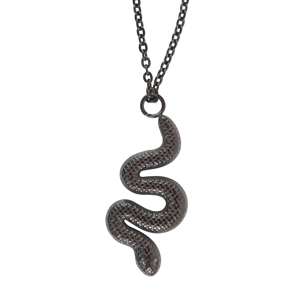 Collar Serpiente Negro Serpentine – Acero Inoxidable