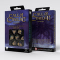 Set de 7 Dados La Llamada de Cthulhu – Azul Verde y Dorado