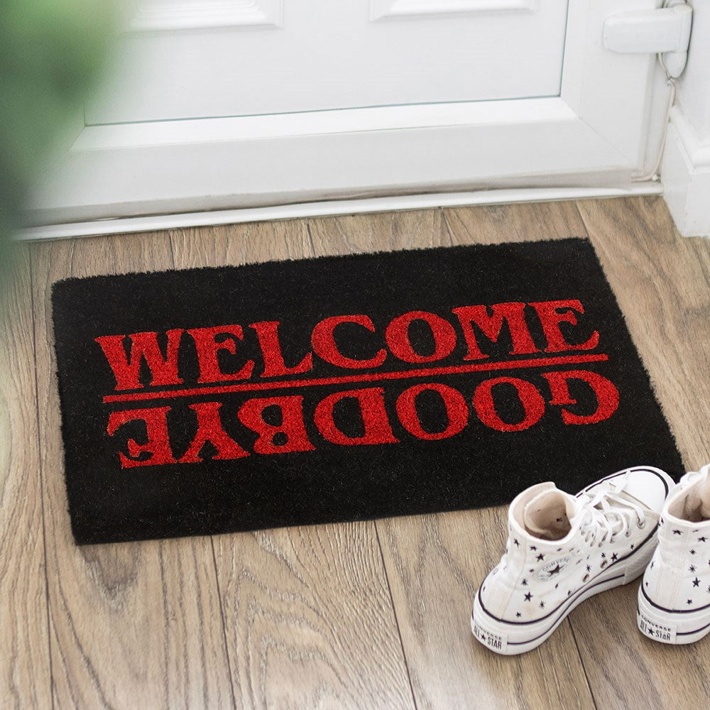 Felpudo Welcome / Goodbye Negro y Rojo