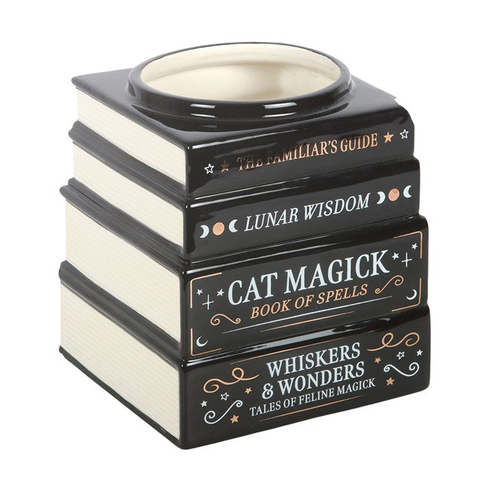 Jarrón Pila de Libros Black Cat Magick