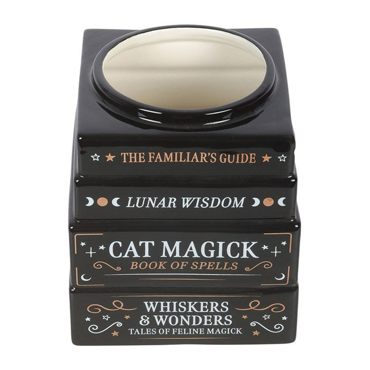 Jarrón Pila de Libros Black Cat Magick