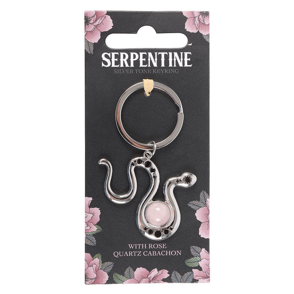 Llavero Serpiente con Cuarzo Rosa