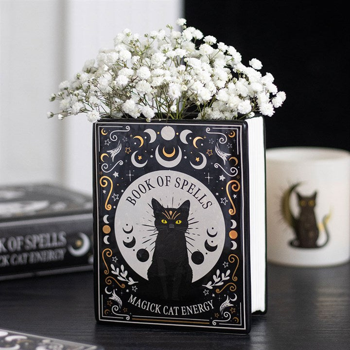 Jarrón Libro Black Cat Magick