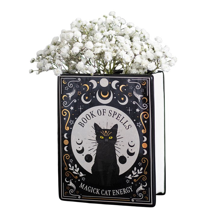 Jarrón Libro Black Cat Magick