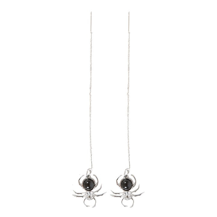 Pendientes Araña con Obsidiana Negra