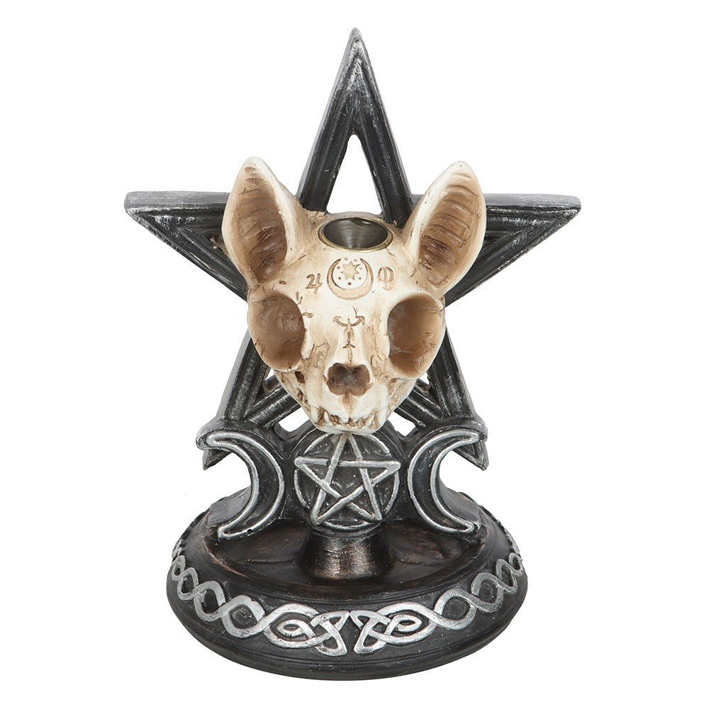 Quemador de Incienso Backflow Gato Esqueleto Ouija