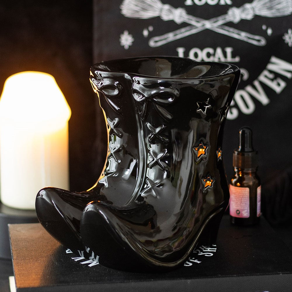Quemador de Aceite Botas de Bruja Negras