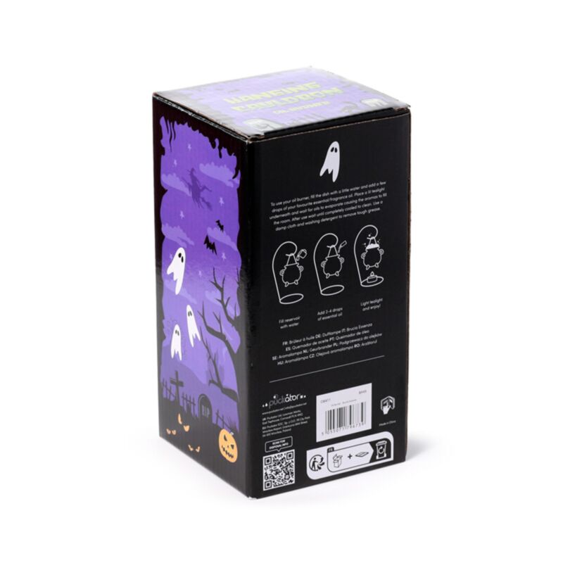 Quemador de Aceite Caldero Negro Colgante con Soporte