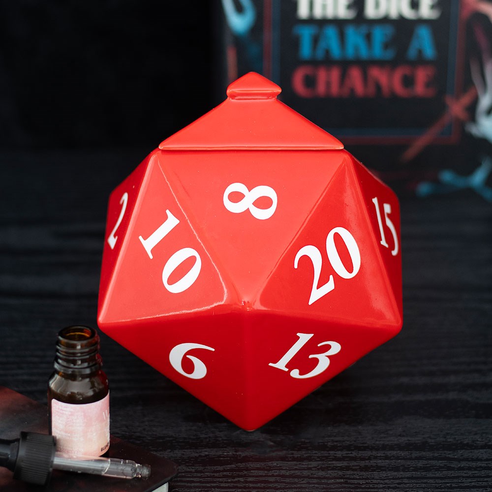 Quemador de Aceite Dado D20 Rojo