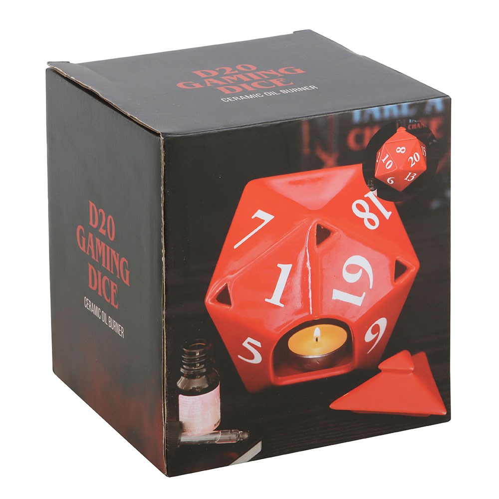 Quemador de Aceite Dado D20 Rojo