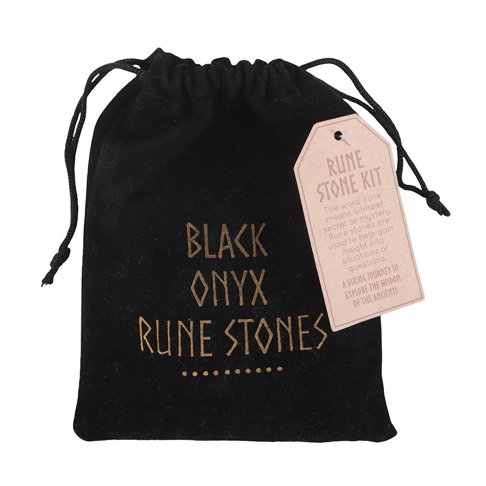Set de 25 Runas Vikingas de Ónix Negro
