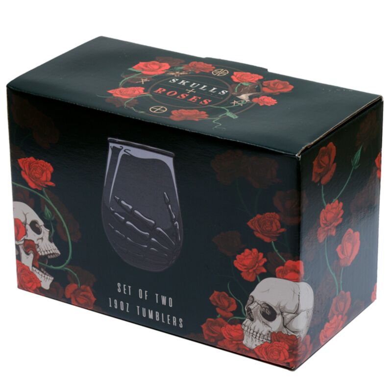 Set de 2 Vasos Mano de Esqueleto – 350 ml