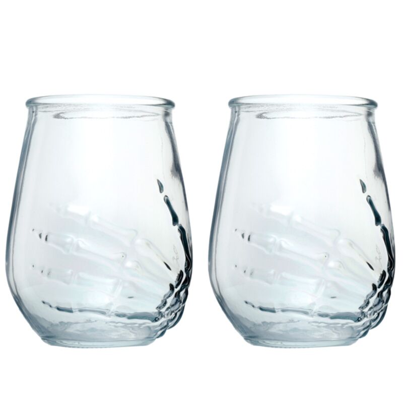 Set de 2 Vasos Mano de Esqueleto – 350 ml