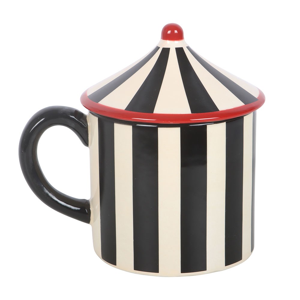 Taza Carpa de Circo Negra con Tapa
