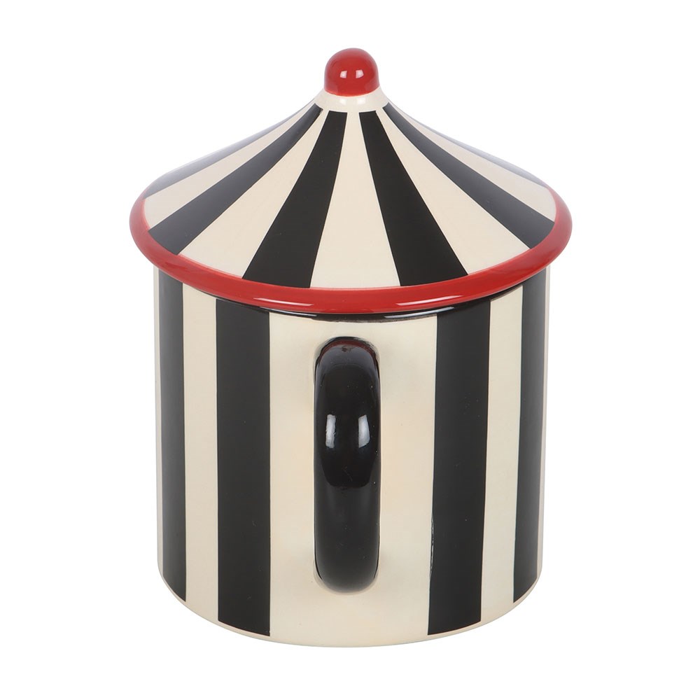 Taza Carpa de Circo Negra con Tapa