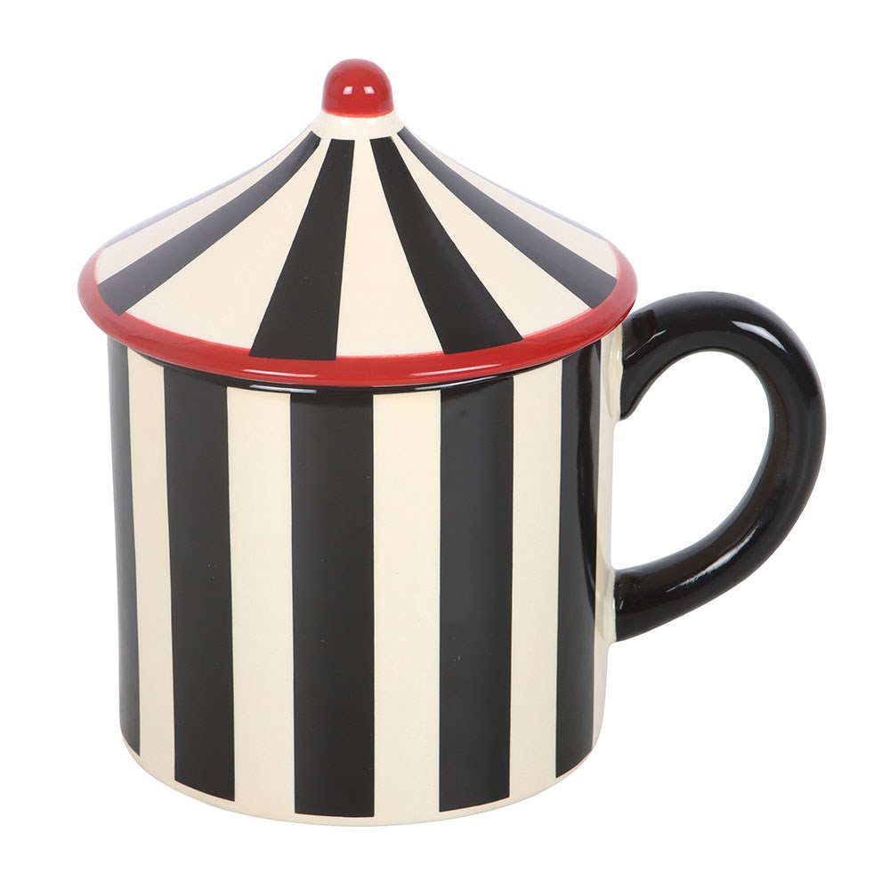 Taza Carpa de Circo Negra con Tapa