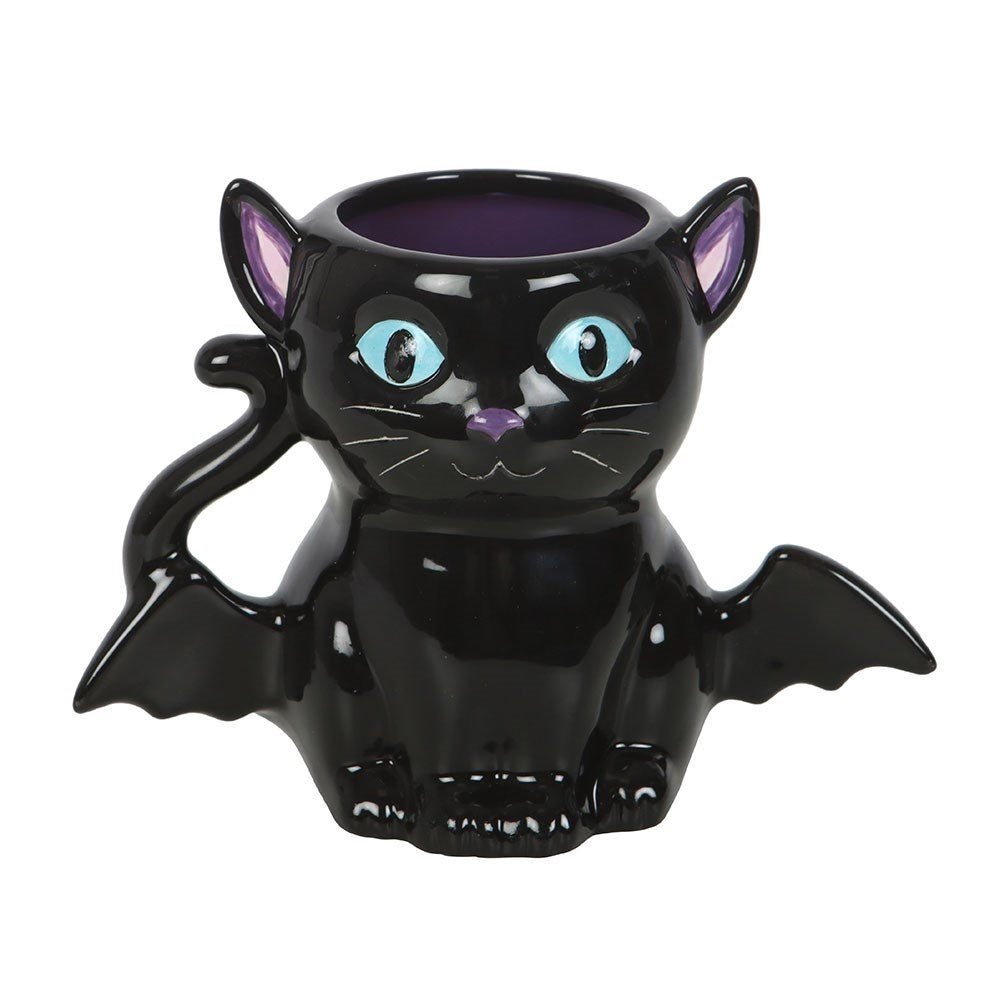 Taza Gato Murciélago Negra