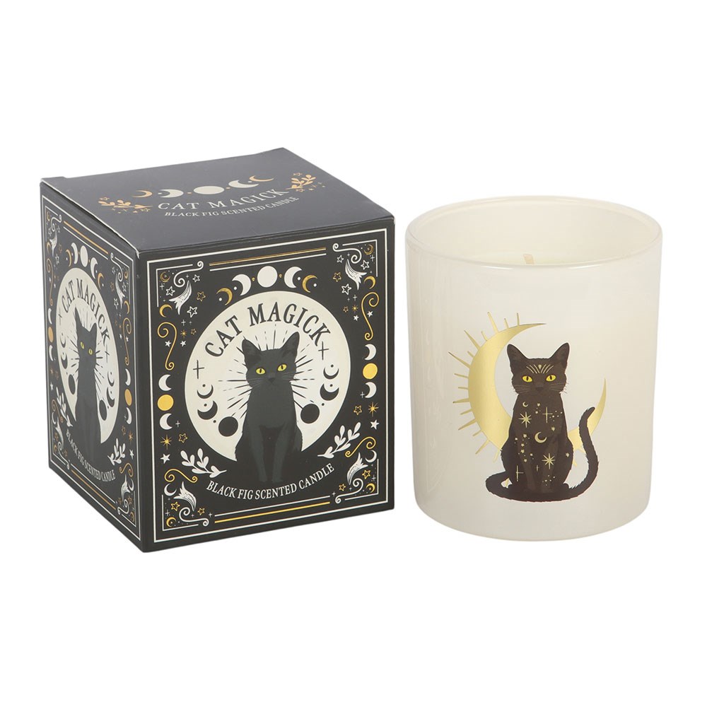 Vela Aromática de Higo Negro con Gato Negro