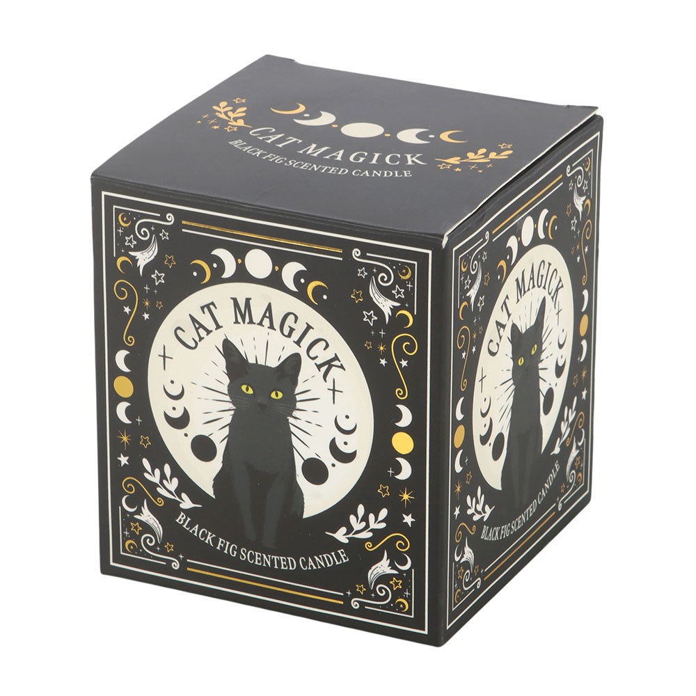 Vela Aromática de Higo Negro con Gato Negro