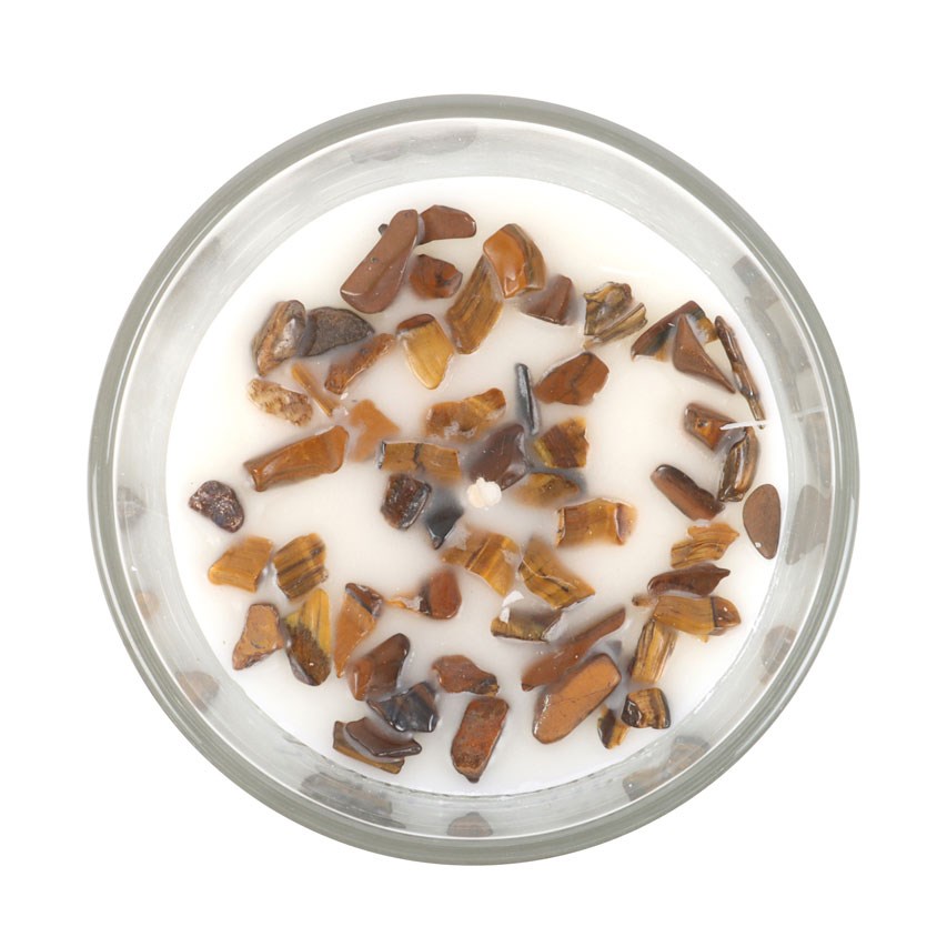 Vela Aromática Vainilla Stardust con Ojo de Tigre