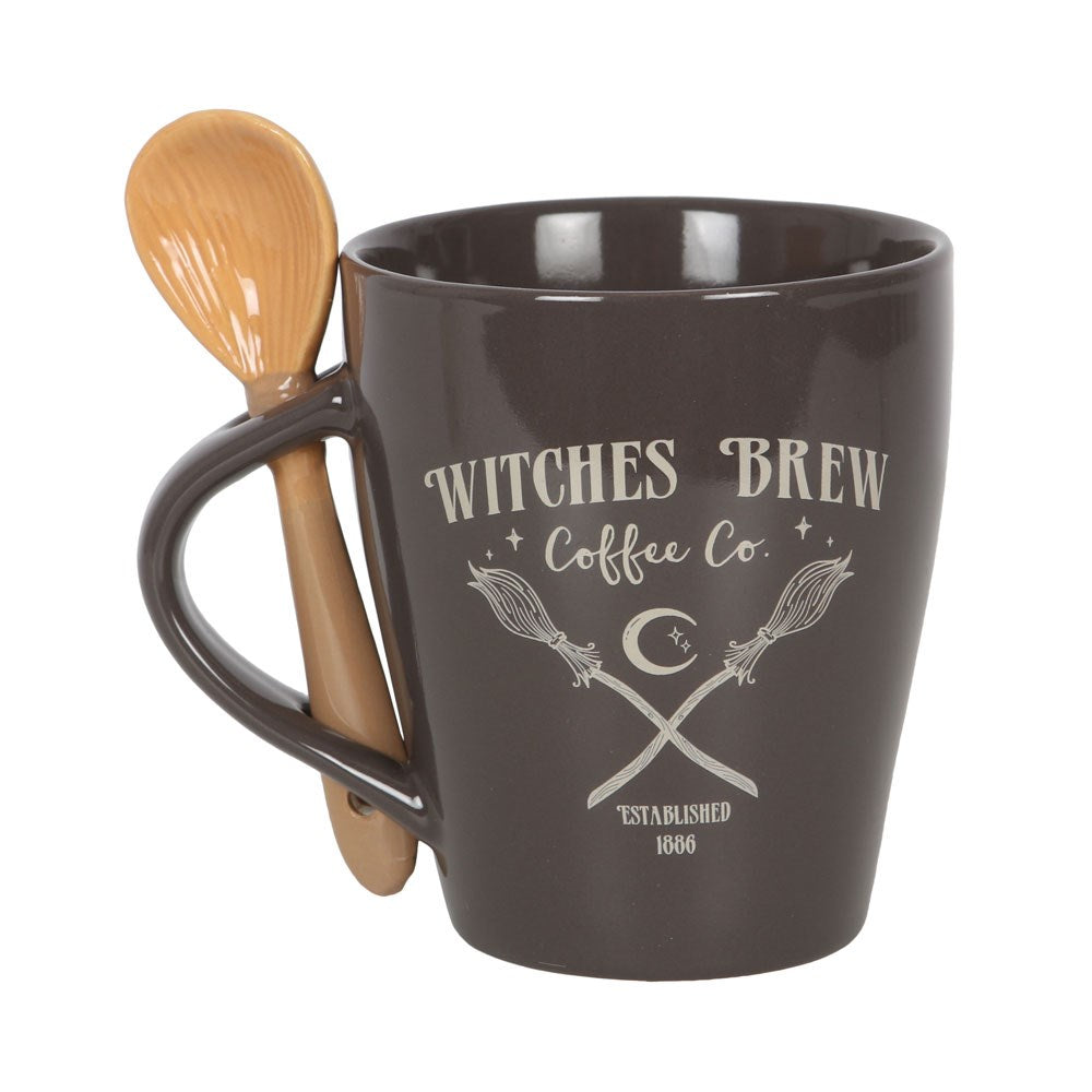 Taza Witches Brew Coffee Co. con Cuchara Escoba